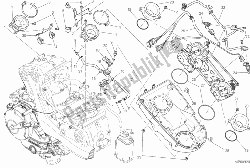 Todas as partes de Corpo Do Acelerador do Ducati Monster 821 USA 2017